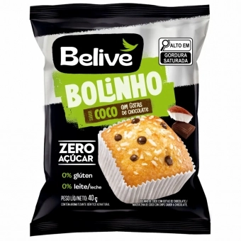 Bolinho Belive Sem Açúcar Sem Glúten Sem Leite