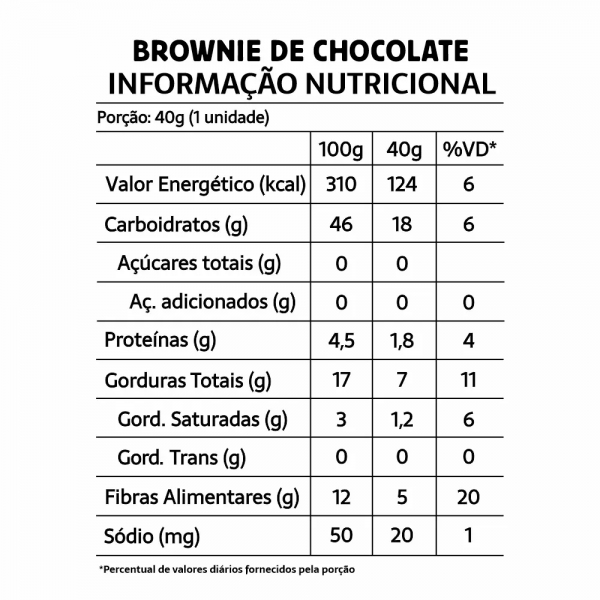 Brownie Fit Sem Açúcar Sem Glúten Sem Leite Belive - Chocolate