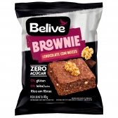 Brownie Fit Sem Açúcar Sem Glúten Sem Leite Belive - Chocolate com Nozes