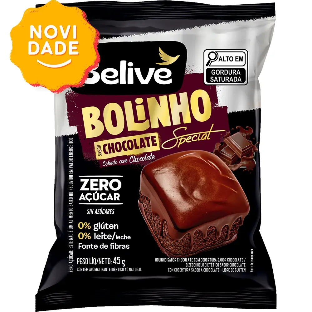 Bolinho Special Belive Sem Açúcar Sem Glúten Sem Leite - Chocolate Coberto com Chocolate