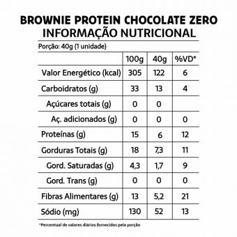 Brownie Protein Sem Açúcar Sem Glúten Sem Leite Belive